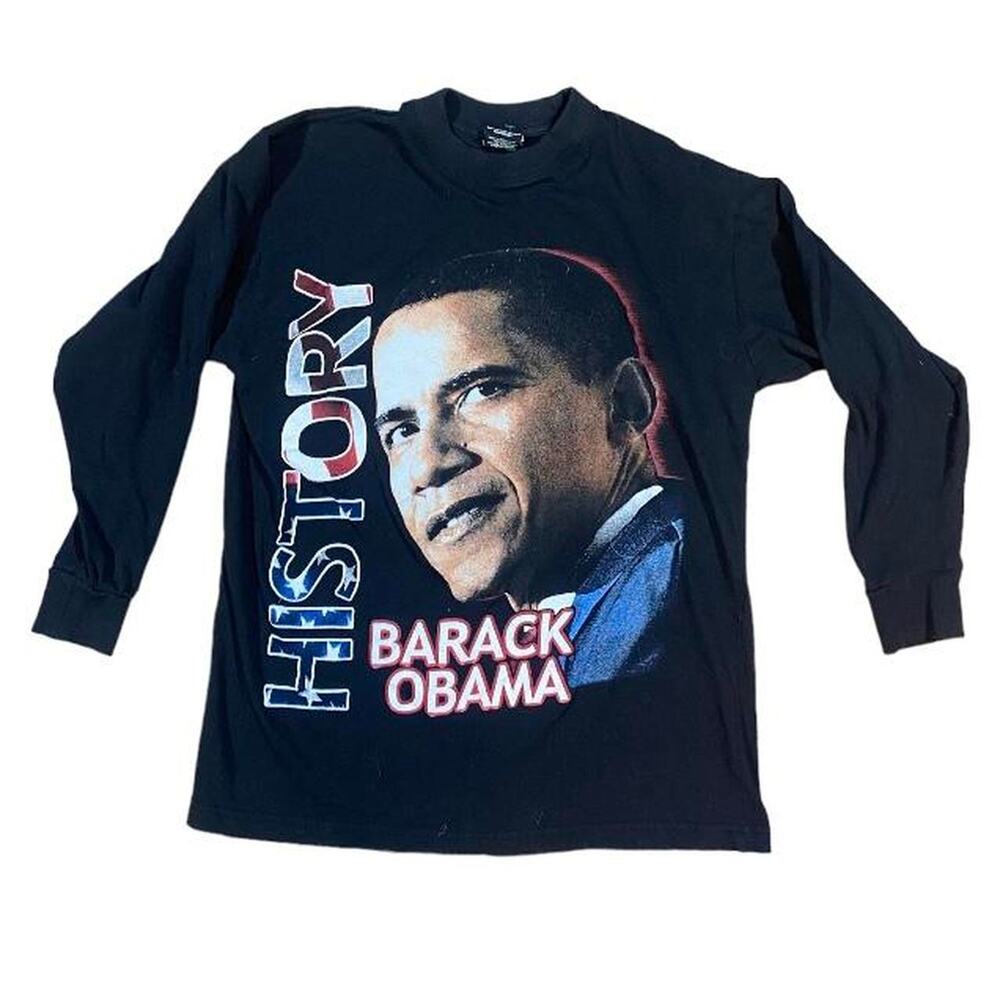 Y2k barack obama long sleeve rap tee
